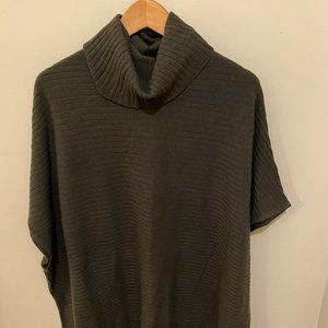 Garnet Hill 100% cashmere moss green cowl neck oversized sweater